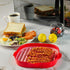 NICO SEE WONDER 2Pcs Microwave Easy Bacon Maker, Microwavable Grill Tray, Bacon's Cooker with Splatter Lid, Make Crispy
