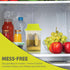 Home-X Pickle Container with Strainer - BPA Free Jalapeno Holder for Mess-Free Food Storage, Easy Open Lid Design
