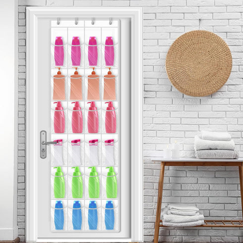 24 Pockets Hanging Shoe Organizer, Large Clear Pockets Over the Door Pantry Organizer for Closet