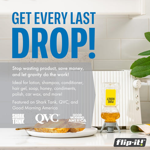Flip-It! Bottle Emptying Kit – 6 Bottle Pack, Fits Most Plastic Bottles, Pastel Color Edition