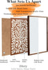 12x16in 1Pack iHery Natural OAK Walnut Color Wood Abstract Mexican Framed Wall Art, Talavera Tile Burnt Orange