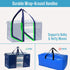 VENO Blue 2 Pack Heavy-Duty Polypropylene Storage Bags, Zipper, 50 lb Capacity, Foldable Organizer for College Dorm,