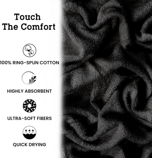 Set 8 (2 4 2 100% Set Casa Lino Bath Towel of Bath Towels, Wash Cloths & Hand Towels for Bathroom) - Cotton - Highly
