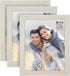 Langdon House 8x10 Picture Frames (Almond White, 3 Pack) Wood Grain Style,