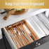 Silverware Organizer Acacia Kitchen Drawer Organizer Utensil Organizer Silverware Holder Cutlery Organizer in drawer Flatware Organizer Tray (Acacia 5 Slots) by Conflech
