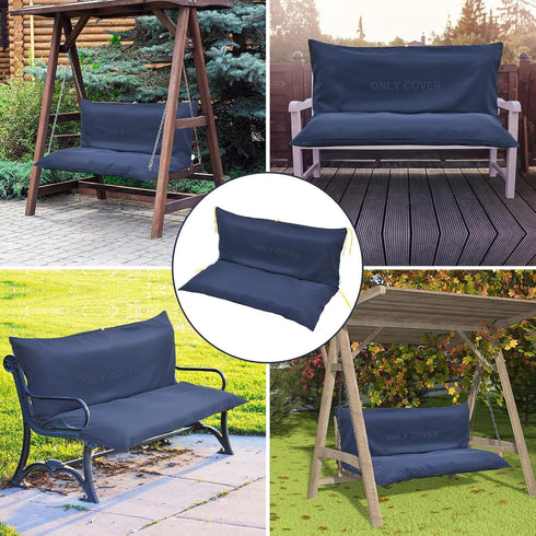 RJGKXE (60"W 40"D 4"T, Three Seat Swing Replacement Cushions Only Cover, Anti-Slip Tie Rope Design Bench Cushions Cover