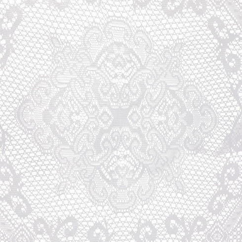 Juvale Round White Lace Tablecloth - Polyester Table Cover for Wedding Reception, Vintage Round Cover with Scalloped