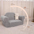 Hrebr 2-in-1 Chairs for Toddler, Toddler Soft Teddy Baby Couch Fold Out, Convertible Chair to Lounger for Girls