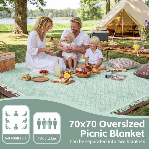 2 1 Summer in Extra Large Outdoor Picnic Mat Woven Throw Blanket Boho Giant Beach Travel Essential Yoga Accessories