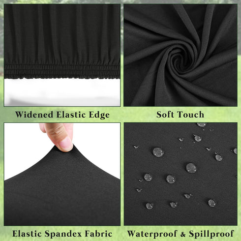 6 Pack 8 (Grey,30" 96") Picnic Table Cover Elastic Fitted Tablecloths for Foot Rectangle Tables Waterproof Stretch