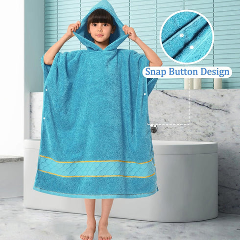 Kids(8-14Years), 100% 600GSM- VOOVA & MOVAS Hooded Towels for Big Cotton Absorbent Bathrobe for Girl | Boy |