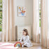 jinchan 84 inch Grommet 2 Linen Curtains for Living Room Candy Striped Curtains Length for Baby Girls Kids Room Ticking