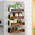 2/3/4 Pack Vetacsion Moveable Fridge Magnetic Spice Racks,Metal Black/White (Wood)