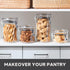 4pc Set Oggi Clear Canister with Clamp Lids & Spoons - Airtight Food Storage Containers, Ideal for Kitchen & Pantry