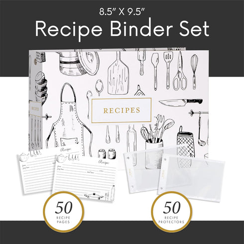 Jot & Mark Mini Recipe Organizer Binder Set, 8.5" x 5.75"