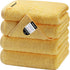 SEMAXE 100% Cotton Yellow Hand Towels for Bathroom - 4 Piece Absorbent Towels with Hanging Loops, 27" L x 16" W, Gift