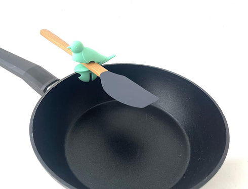 Spoon Pot Pan Holder Set, Heat Resistance Silicone Kitchen Gadgets, Non-Slip Spoon Holder, Stove Organizer (3)