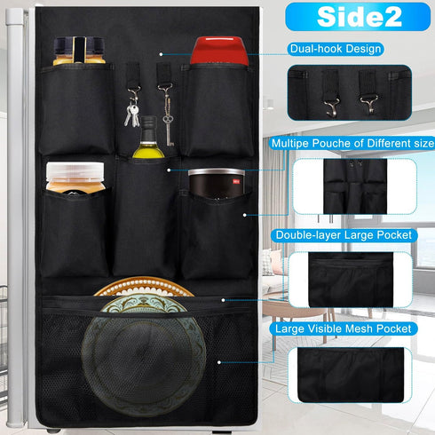 70.9" 15", 13 Mini Fridge Storage Organizer Dorm - x Over Fridge Shelf with Paper Towel Roller, Refrigerator Caddy
