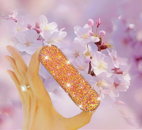 Portable Handheld Fan Rechargeable with Bling Diamond Glitter Sparkly Small Personal Mini Fan for Desk, Travel & Hand Use, Battery Operated for Bride(Pink) by CAIZISHEN
