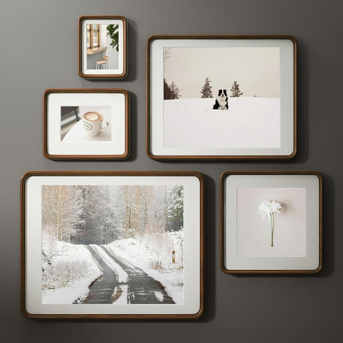 5x7 5 7 4x6 Picture Frame, USA-Sourced Natural Walnut Wood Photo Frame with Tempered Glass, Handcrafted Rounded Corner