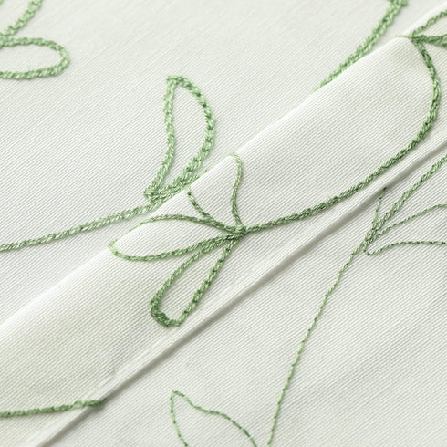 VOGOL White Valances for Small Windows, Flowers Embroidered Window Valances for Kitchen Living Room, 52 x 18 Inches