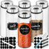 Segarty Glass Spice Jars with Label, 6 Pack 10 oz Clear Empty