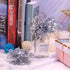 Gejoy 8 Pcs Christmas Tree Picks with Glitter, Faux Flower, Artificial Leaves, 7.8 Inch, Silver for Holiday Decor