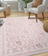 5x7 YIHOUSE Pink Floral Rug for Bedroom Girls, Washable Area Rugs for Living Room Non Slip Ultra-Thin, Soft Throw