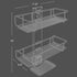 BATHBEYOND Shower Caddy Suction Cup Tier Shower Shelf - Adjustable 3 Tier Caddy with Extra Adhesive Sticker