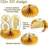 Outus 8 Pcs 80th Birthday Table Decorations, Black Gold Honeycomb Centerpieces for 80 Years Anniversary