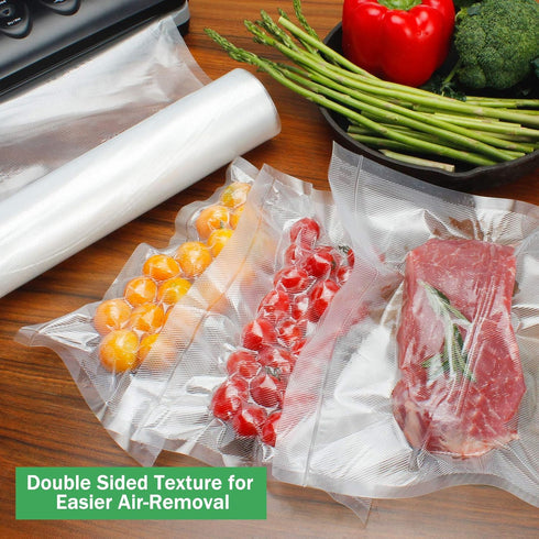 Vacuum Sealer Bags Rolls 2-Pack 11"X50', Commercial Grade BPA Free Double Sides Textured Vacuum Seal Bags