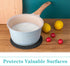 Trivets for Hot Pots and Pans - 8 inches, 2 Pcs, Cotton Mat to Protect Counter, Black