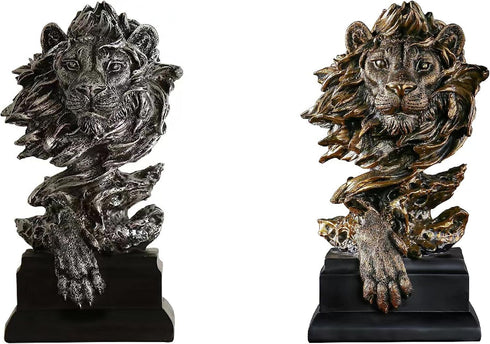 Dlfghos Lion Head Statue Decor Lion Sculpture for Home, Office, Bookshelf, Desk, Living