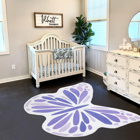 35 43 inch Topotdor Cute Butterfly Kids Rugs for Girls Bedroom, Toddler Nursery Rug Soft Washable Kids Area Rug