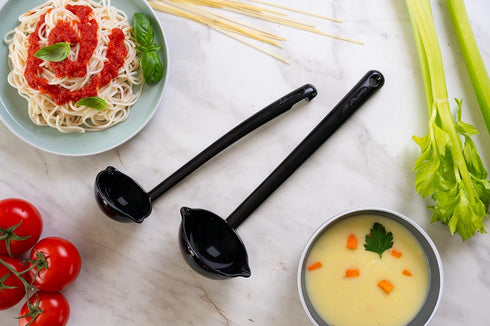 Soup and Sauce Ladle Set of 2, Durable Heat-Resistant Kitchen Utensils, Made in USA, Dishwasher Safe