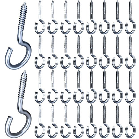 Mudder Christmas Lights Hanger Screw Hooks, Outdoor String Ceiling Wire and Fairy Lights for New Year Party (Silver, 30