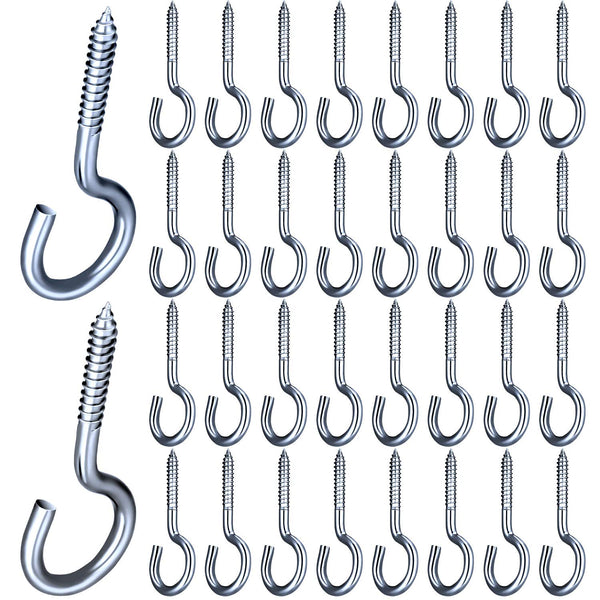 Mudder Christmas Lights Hanger Screw Hooks, Outdoor String Ceiling Wire and Fairy Lights for New Year Party (Silver, 30