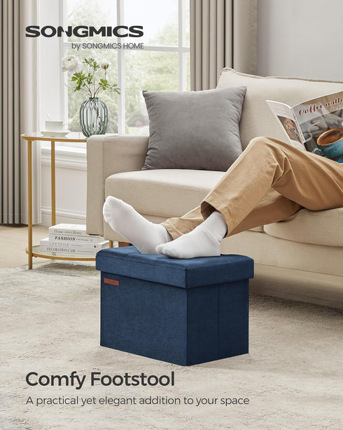 12.2 16.1 Inches 286 lb, ULSF200Q01 SONGMICS Storage Ottoman, Foldable Small Ottoman Foot Rest, x Foot Stool, Load up
