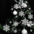 110 Pieces Tmflexe White Plastic Snowflakes Ornaments for Christmas Decoration, 6 Sizes DIY Art Crafts