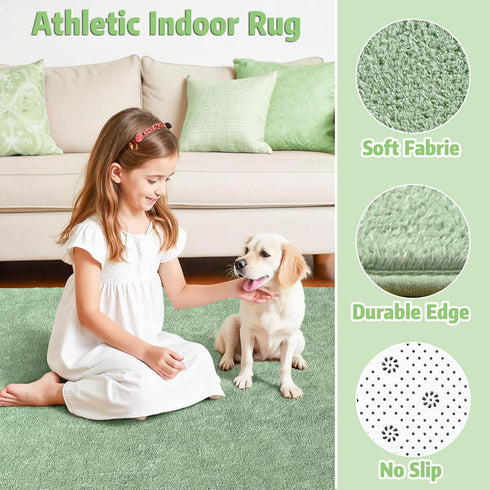 5x7 Chicrug Minimalist Washable Area Rugs for Bedroom Living Room Classroom, Modern Soft Memory Foam Rug for Kids