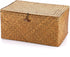Hipiwe Handwoven Seagrass Wicker Shelf Baskets Bin with Lid, X-Large Rectangular Storage Bins for Home Organizer