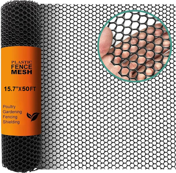 Chicken Plastic Wire Fencing Mesh - Heavy-Duty Plastic Chicken Black Wire Fence