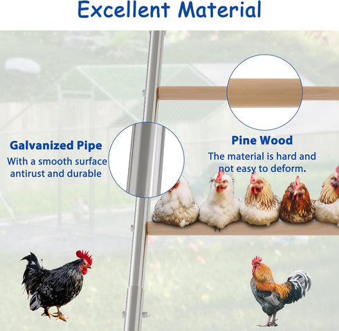 Large Chicken Perch for Coop, Roosting Bar for Hen Stand,Funny Chicken Toy for Chicken Coop Accessories