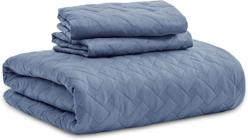 Set, Set 1 (68" 86") Bedsure Quilts Twin Size - Lightweight Bedspreads Twin Size with Basket Weave Pattern, Soft Quilt