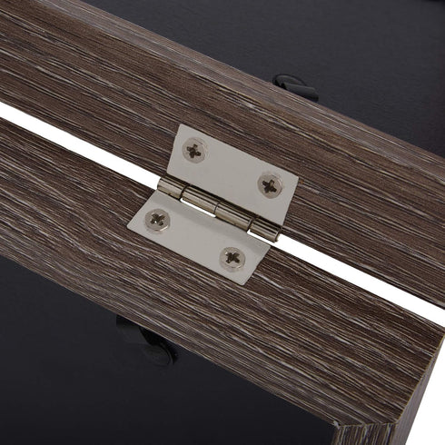 AEVETE 5x7 Double Picture Frames Hinged Wood Folding Frames for Vertically Display, Gray