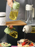 Oil Sprayer for Cooking, 2 in 1 Glass Olive Oil Dispenser 14.5oz/430ml (Green)