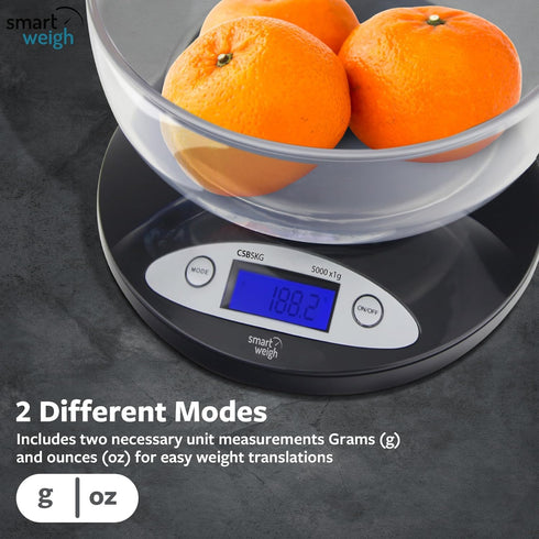 Smart Weigh Food Kitchen Scale with Bowl, 11lb x 0.1oz, Digital Weight Scale for Baking