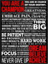 A Champion's Mantra Motivational Poster, 12 x 16 Unframed Cardstock Print, Inspirational Wall Art Décor for Bedroom,