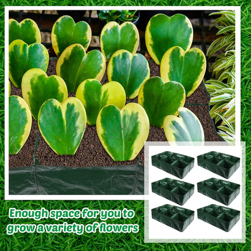 6 Pack 35 6 4 Gerrii Gallon Fabric Raised Garden Beds Rectangle Garden Planting Bed with Divided Grids Drainage Holes