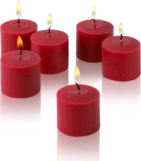 Red Apple Cinnamon Scented Candles, Set of 12 Scented Votive Candles, 10 Hour Burn Time